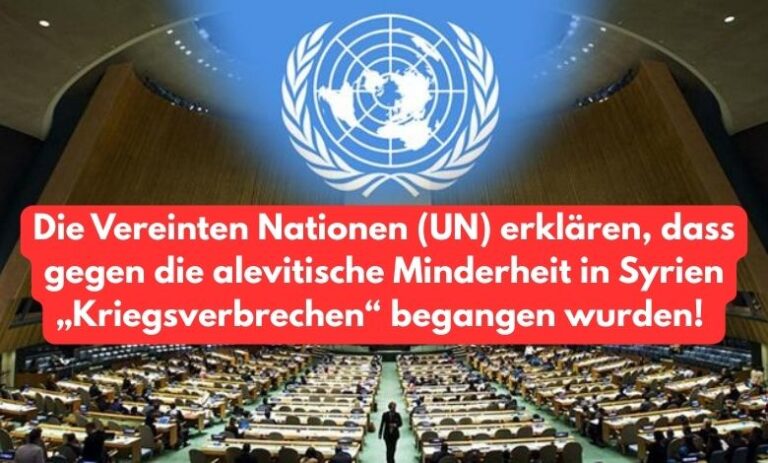 Die Vereinten Nationen (UN) erklären, dass gegen die alevitische Minderheit in Syrien „Kriegsverbrechen“ begangen wurden.
